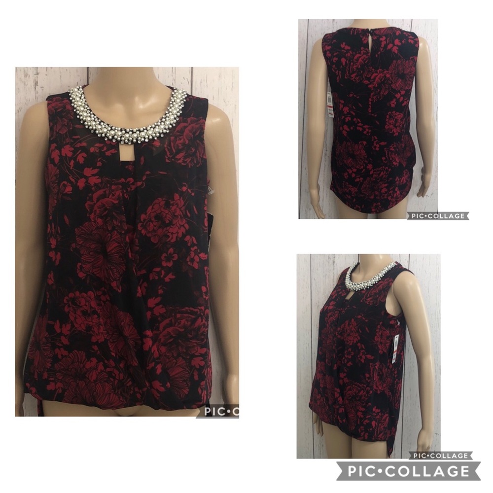 🆕 Alfani Clear Skies Jeweled Faux Knot Tank Top